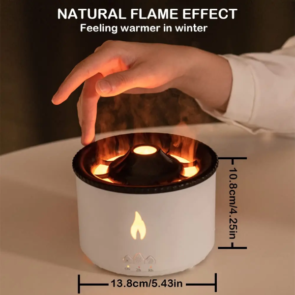 Volcano Humidifier with Flame and Volcano Atomization Modes.(FLAME COLOUR)