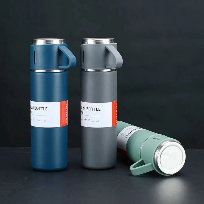 Vacuum Flask Set 500ml 12 Hour Lasting Hot & Cool 304 Steel Body